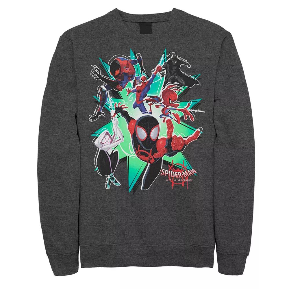 Men's Marvel Spider-Man Spiderverse Action Group Graphic Fleece Pullover,  Product Image