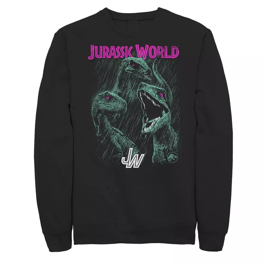Men's Jurassic Park All White Spray Paint Stencil Movie Logo Graphic Sweatshirt,  Product Image