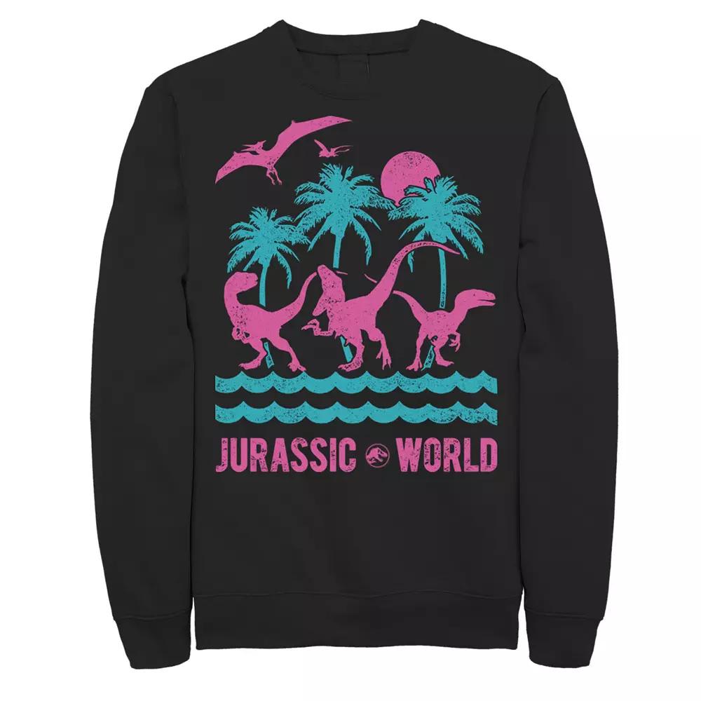 Men's Jurassic Park Tie Dye Classic Logo Fleece Graphic Pullover,  Product Image