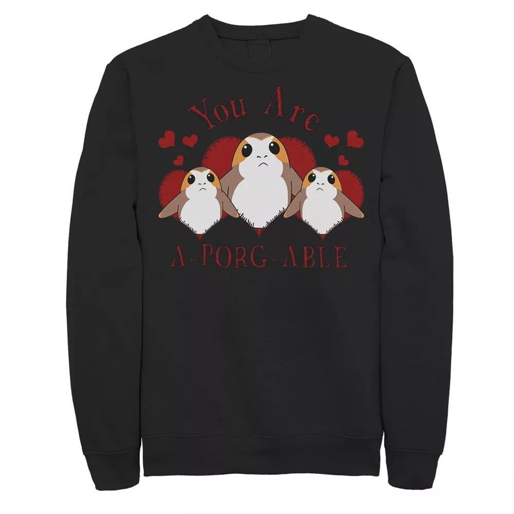 Men's Star Wars A-Porg-Able Hearts Sweatshirt,  Product Image
