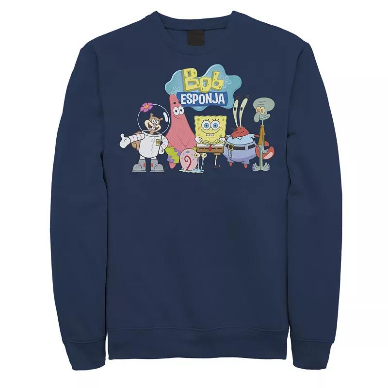 Men's Nickelodeon SpongeBob SquarePants Bob Esponja Happy Group Shot Fleece,  Product Image