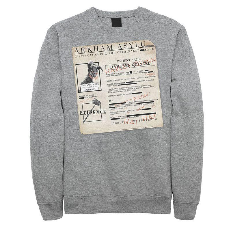 Men's Batman Harley Quinn Akham Asylum Records Sweatshirt,  Product Image