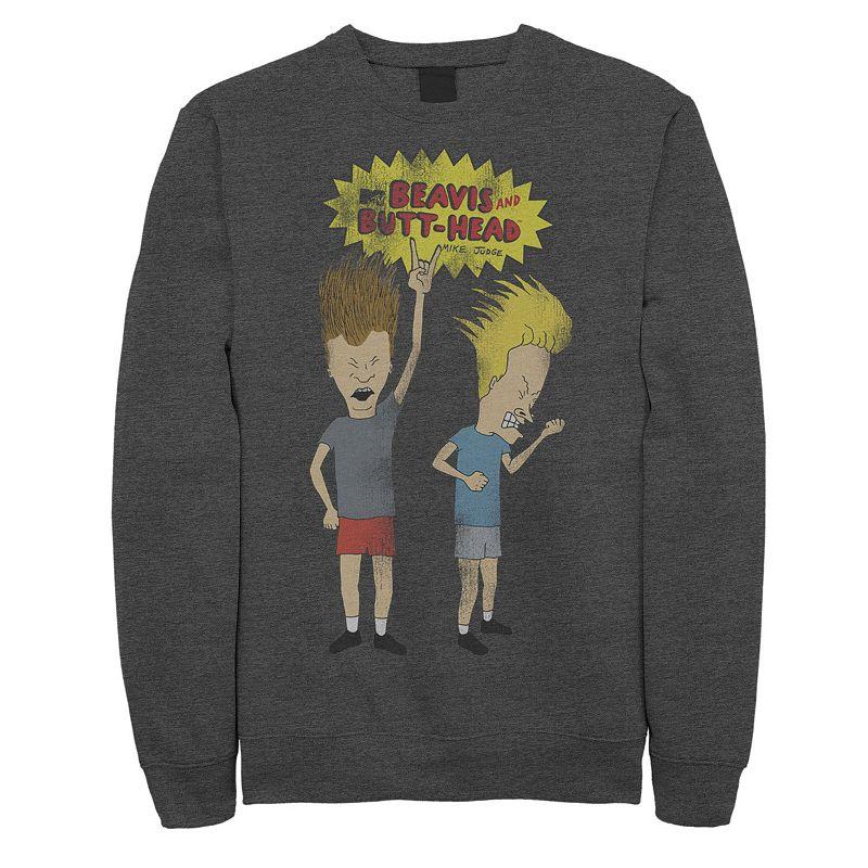 Men's Beavis and Butthead Rocking Out Logo Portrait Sweatshirt,  Product Image