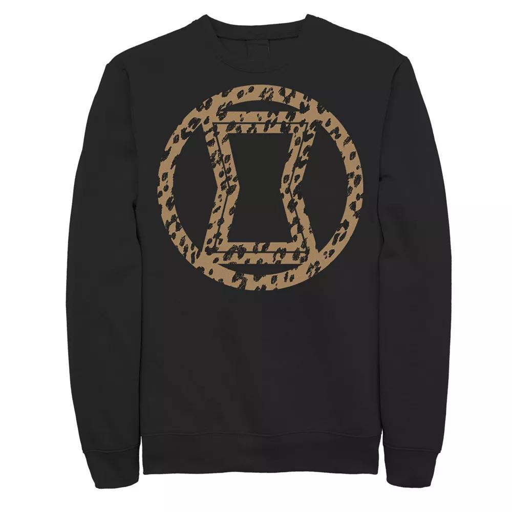 Men's Marvel Black Widow Leopard Logo Fill Sweatshirt,  Product Image