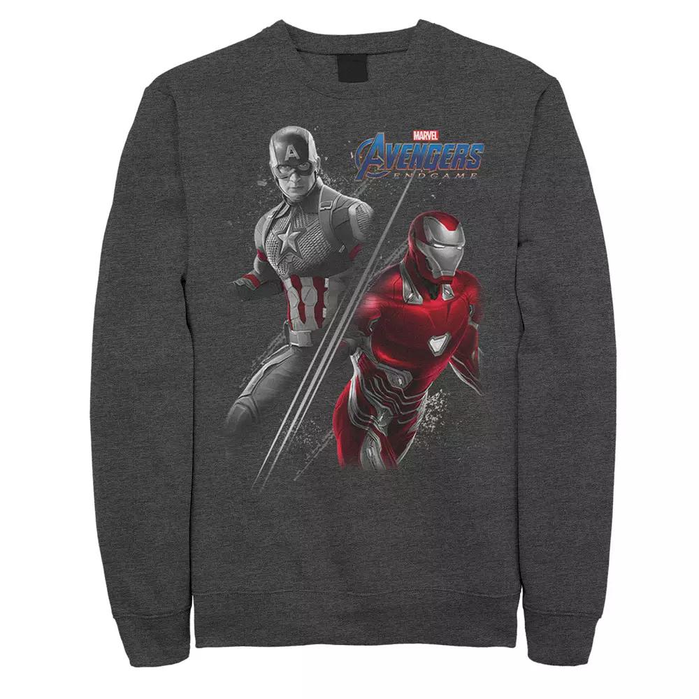 Men's Marvel Avengers Endgame Captain America Iron Man Poster Fleece, Size: Medium, Grey Heather Product Image