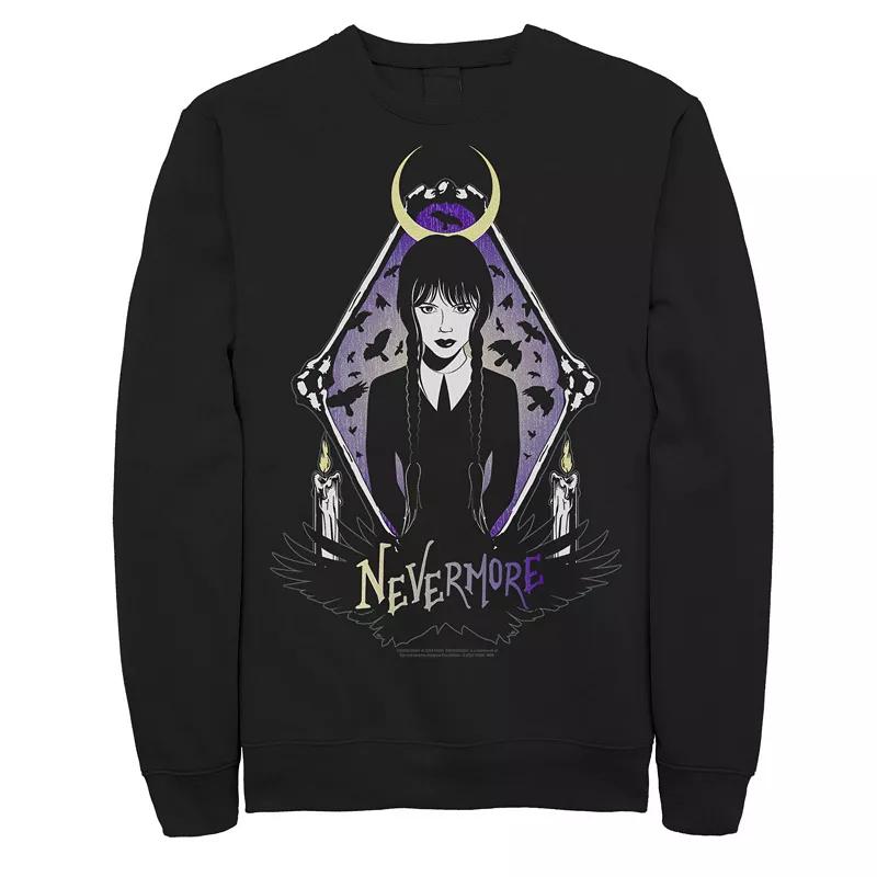 Big & Tall Wednesday Nevermore Moon Ravens And Candles Graphic Fleece Pullover, Men's,  Product Image