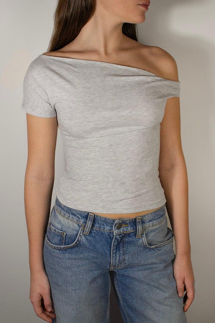 Asymmetric neckline t-shirt Product Image