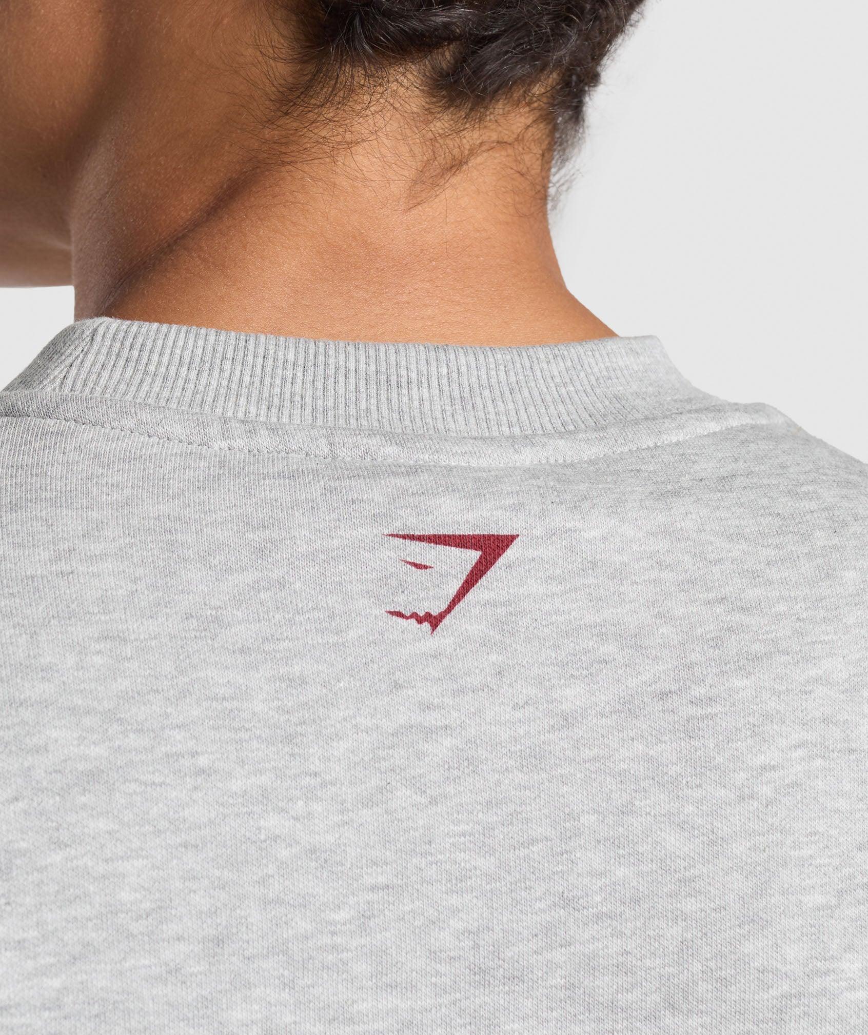 Gymshark Lifting Essentials Graphic Brushed Oversized Sweatshirt - Light Grey Core Marl Female Product Image