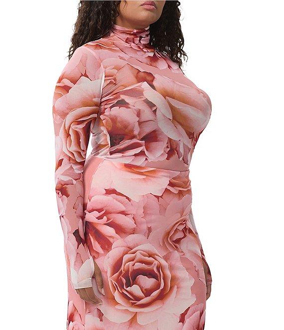 AFRM Plus Zadie Coordinating Floral Print Mock Neck Long Sleeve Top Product Image