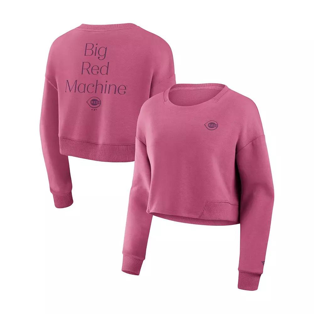 Women's Fanatics Pink Philadelphia Phillies Relax Studio Cropped Pullover Sweatshirt,  Product Image