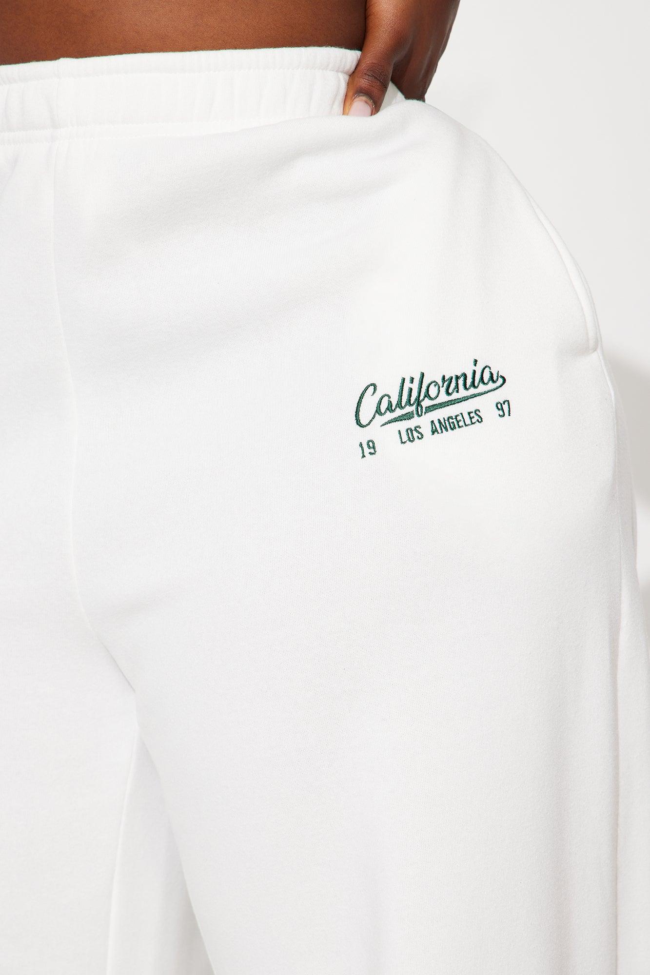 California Dreaming Athletic Wide Leg Pant - White Product Image