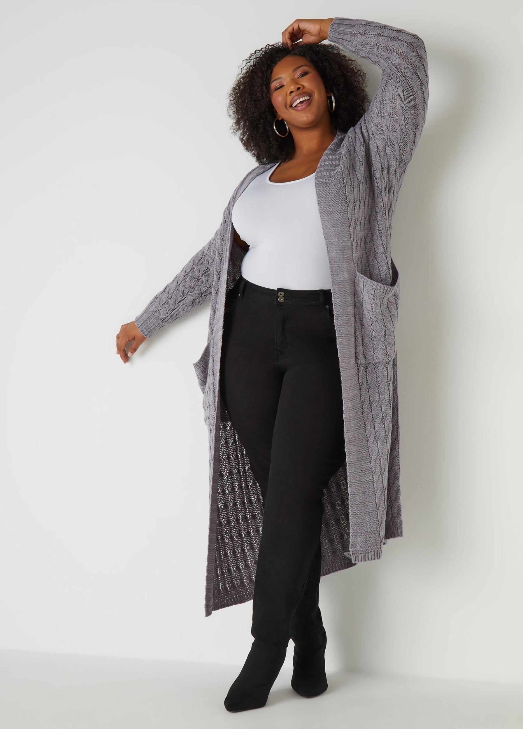 Cable Knit Pocketed Duster Product Image