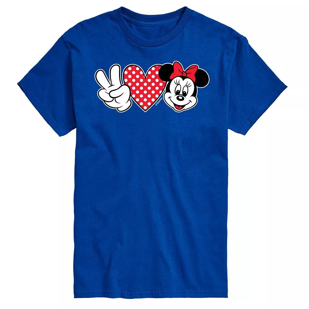 Disney's Minnie Mouse Big & Tall Peace Love Graphic Tee, Men's,  Product Image