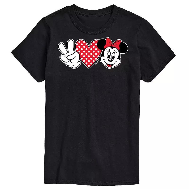 Disney's Minnie Mouse Men's Peace Love Minnie Graphic Tee,  Product Image