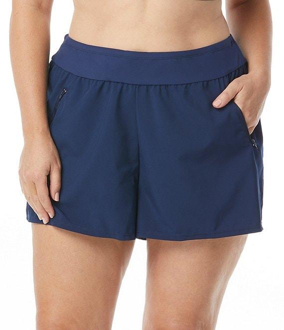 Beach House Plus Size Paloma Beach Solids April Stretch Woven Swim Short Product Image