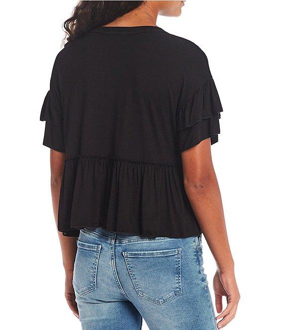 Originality Short Sleeve Peplum Top Product Image