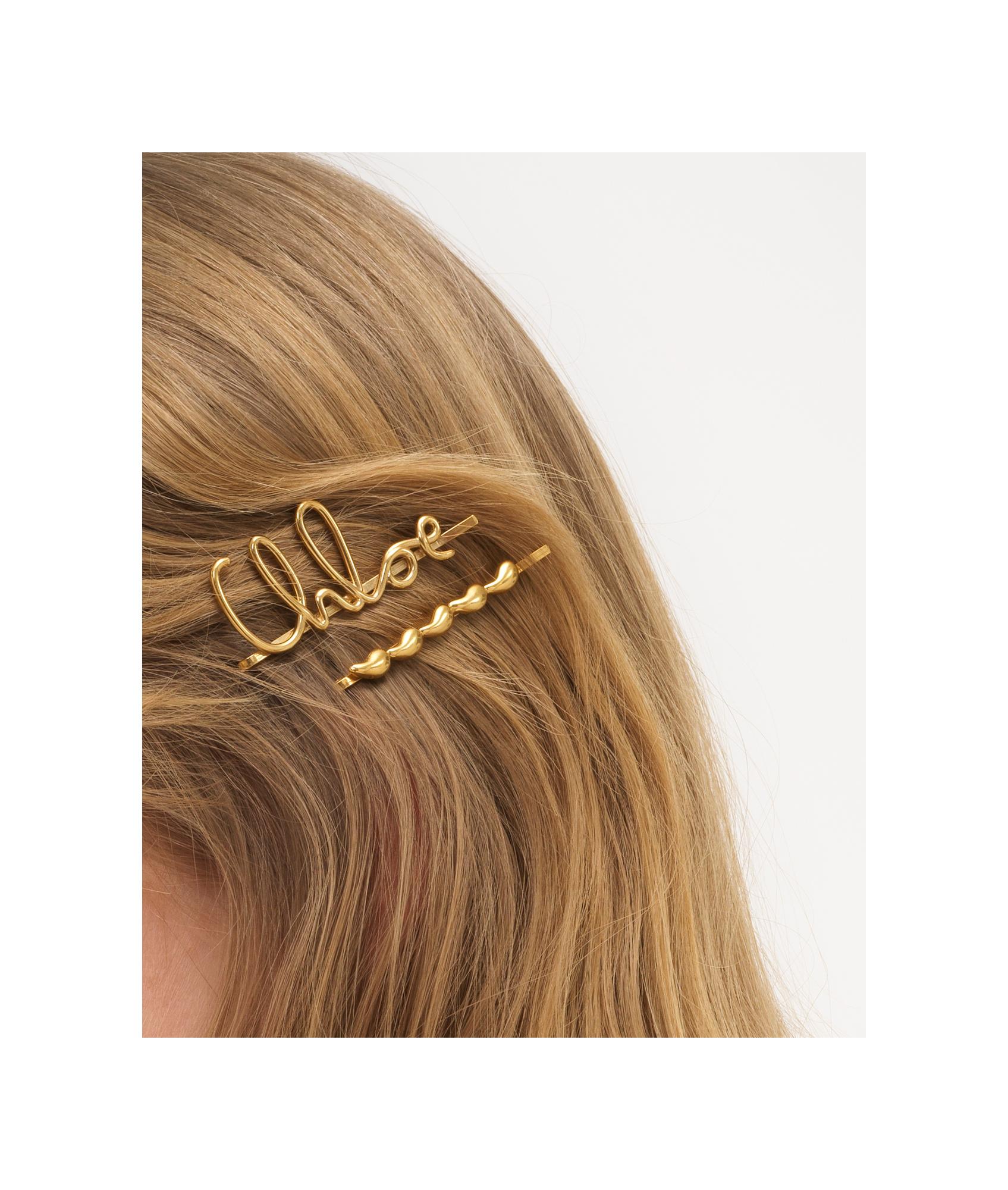 CHLOÉ Iconic Hair Clips Accessories In Metallic Product Image
