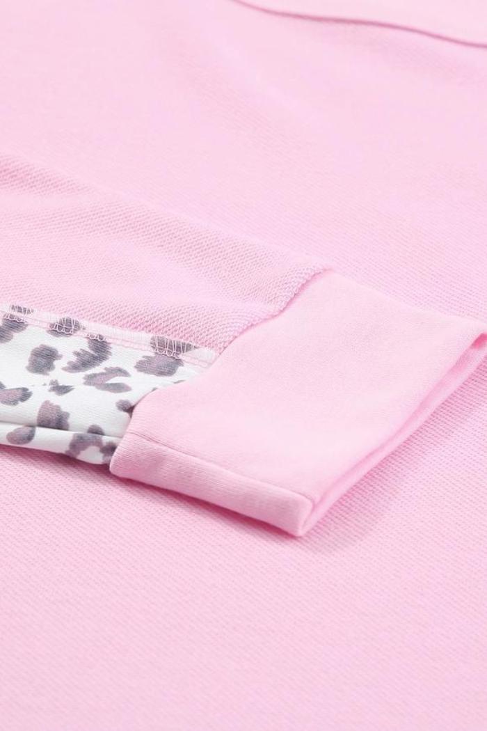 Plus Christmas Santa Claus Leopard Patch Plus Size Sweatshirt Product Image