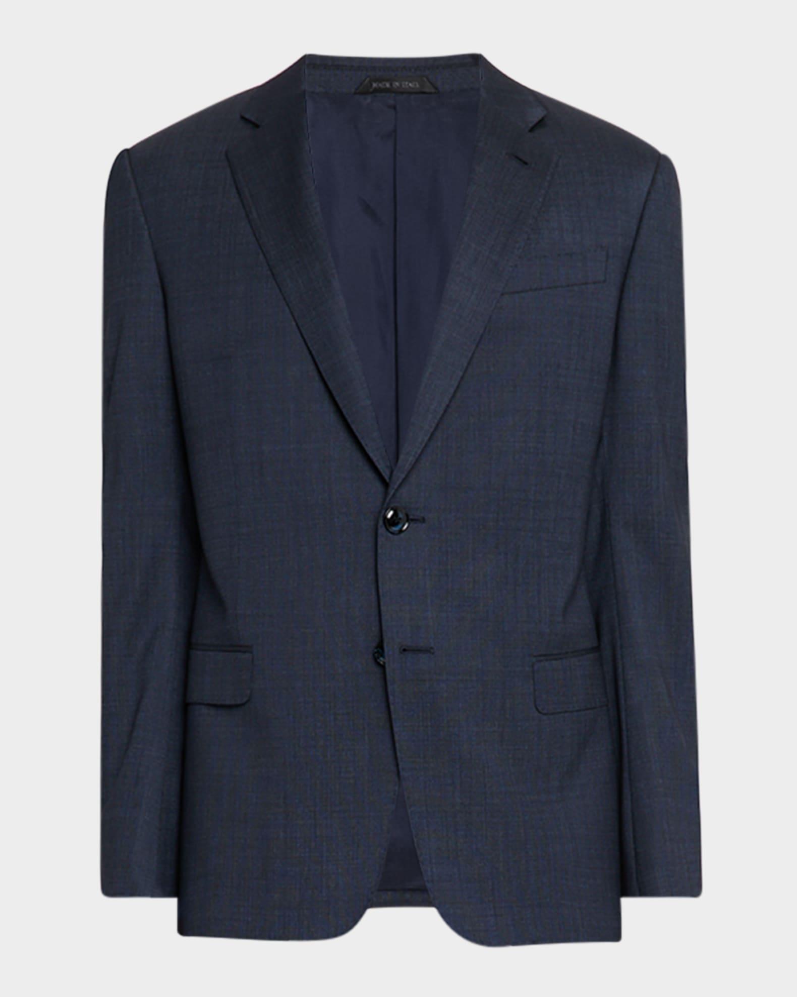 Men's Wool and Silk Chambray Two-Piece Suit Product Image
