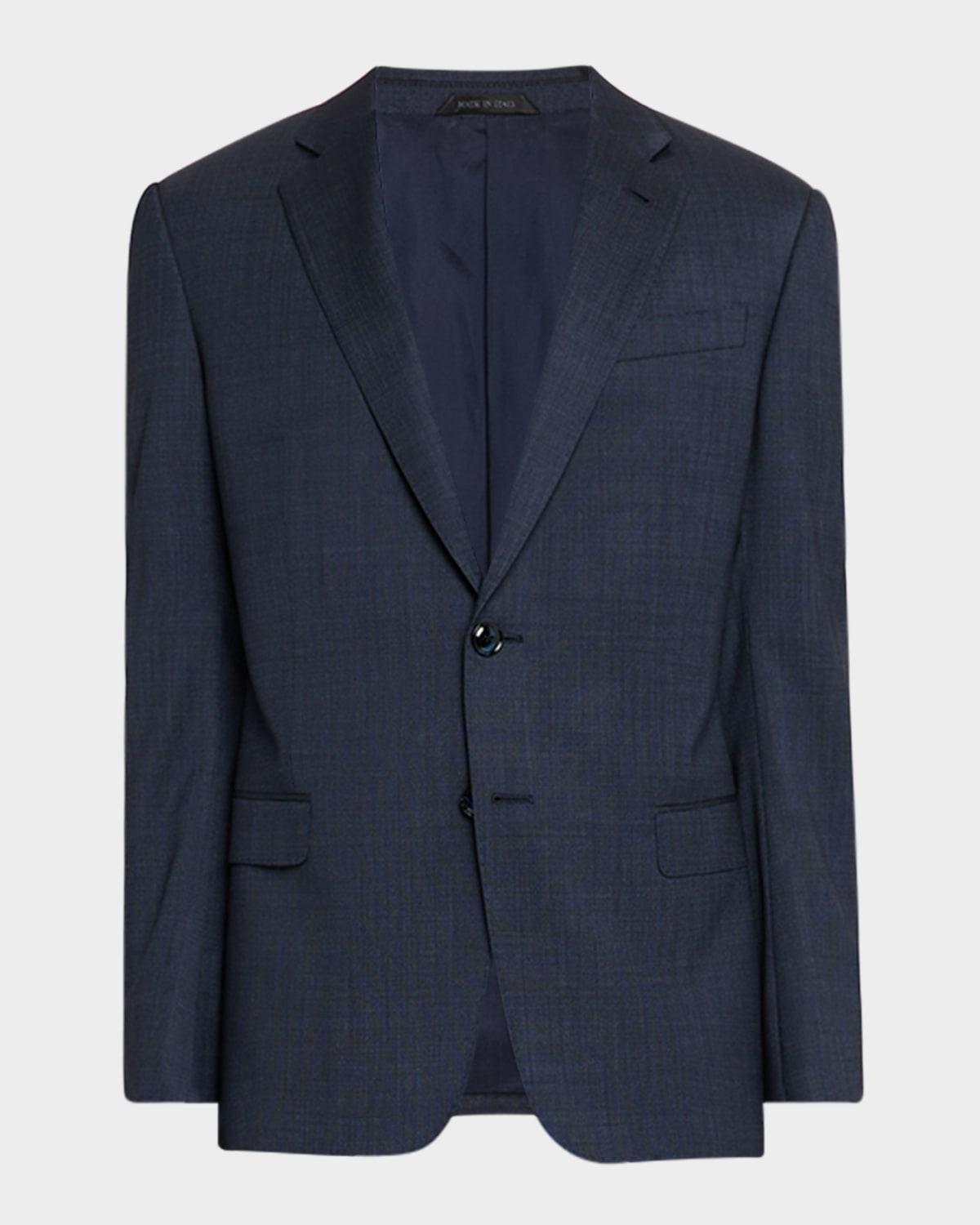 Men's Wool and Silk Chambray Two-Piece Suit Product Image