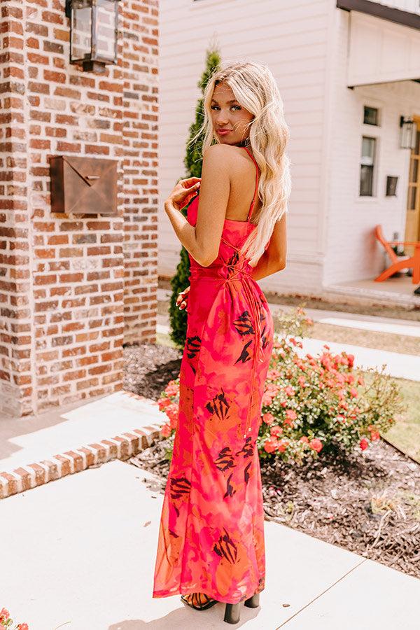 Luxe Living Mesh Maxi Dress in Dark Rose Product Image