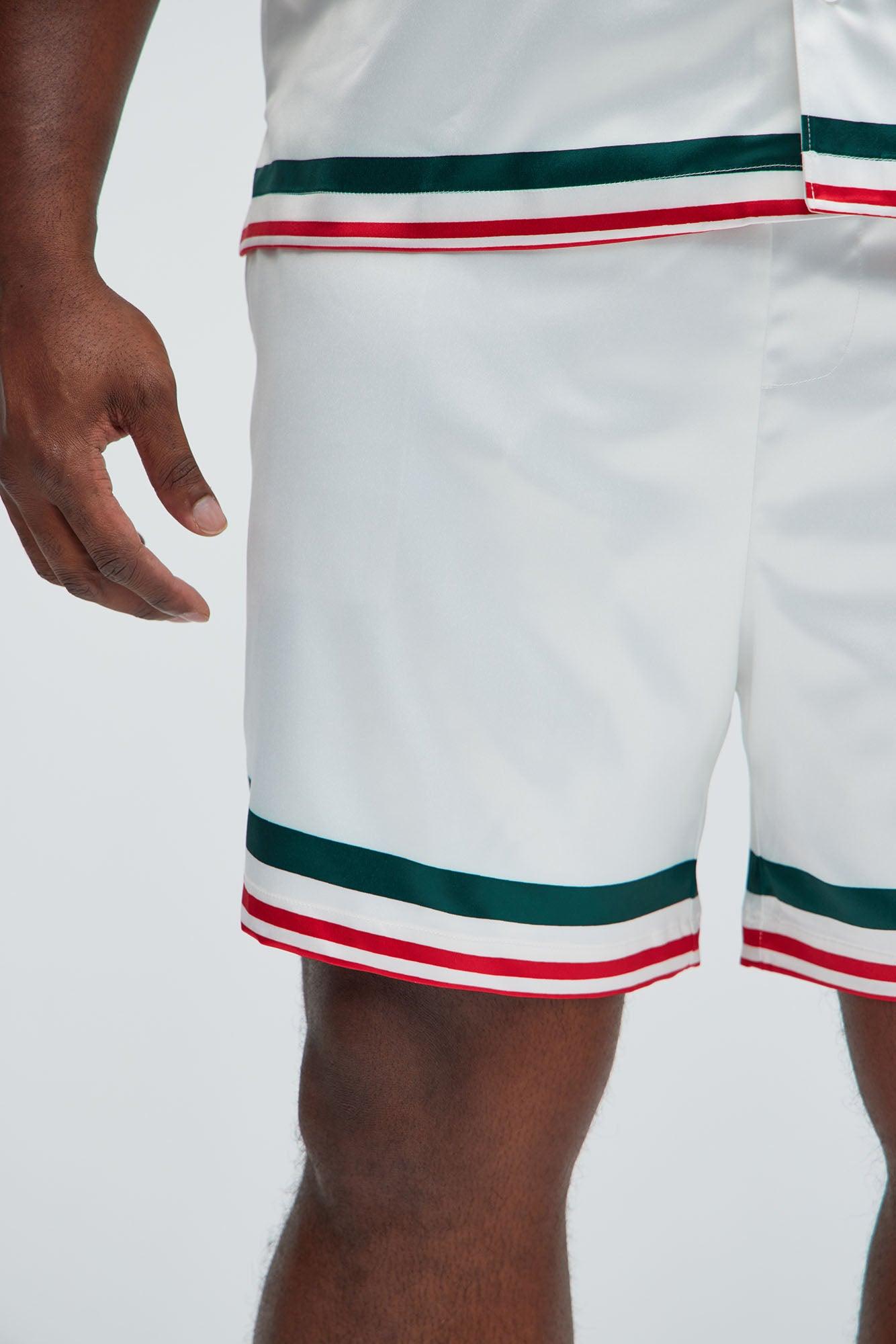 Fargo Printed Stripes Shorts - White/combo Product Image