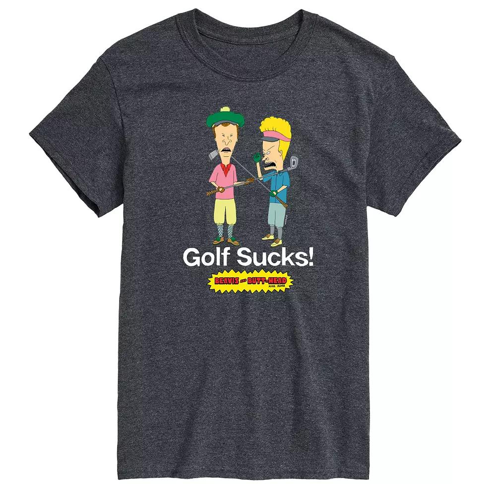 Men's Beavis & Butthead Golf Sucks Graphic Tee,  Product Image