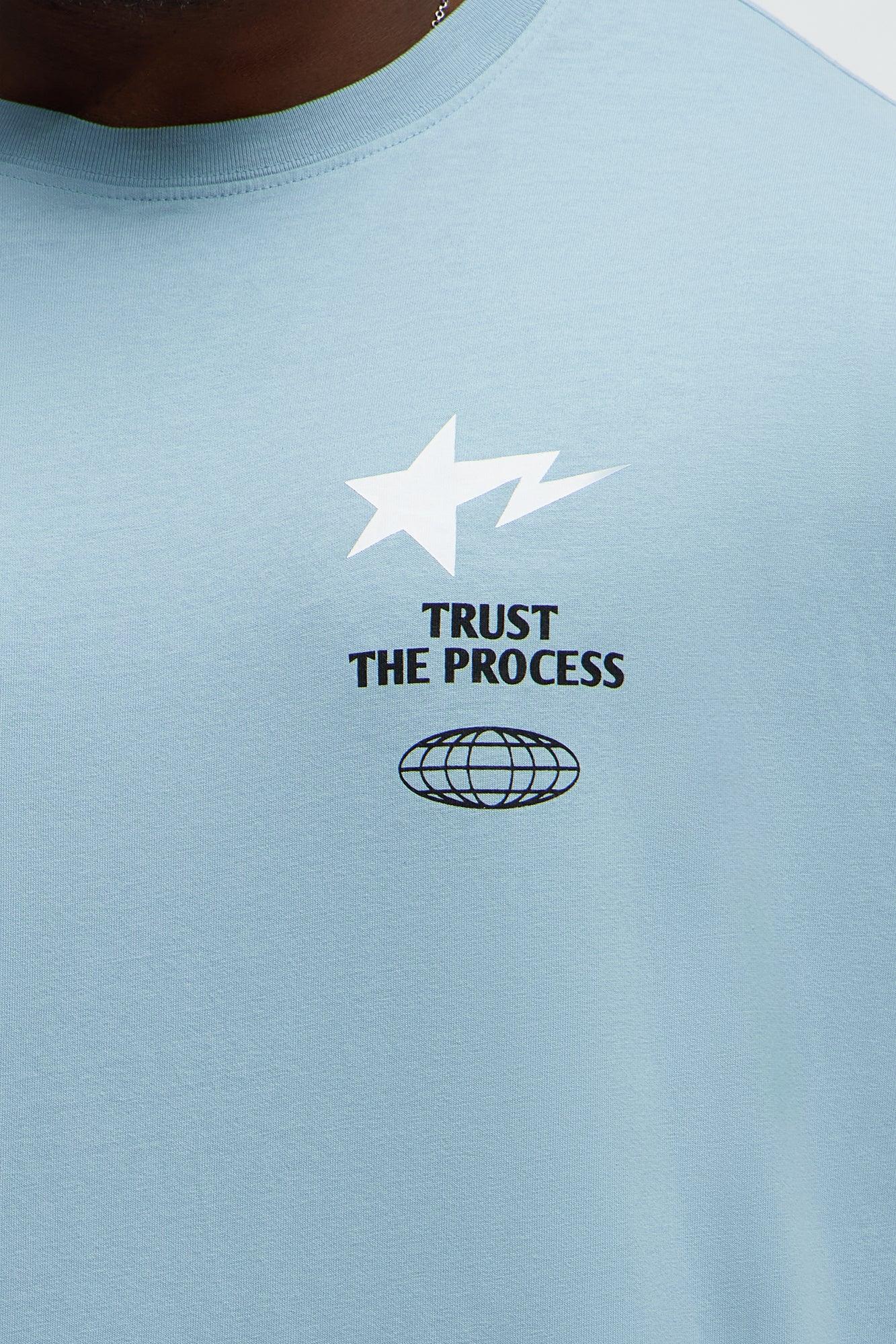 Trust The Process Oversized Short Sleeve Tee - Light Blue Product Image