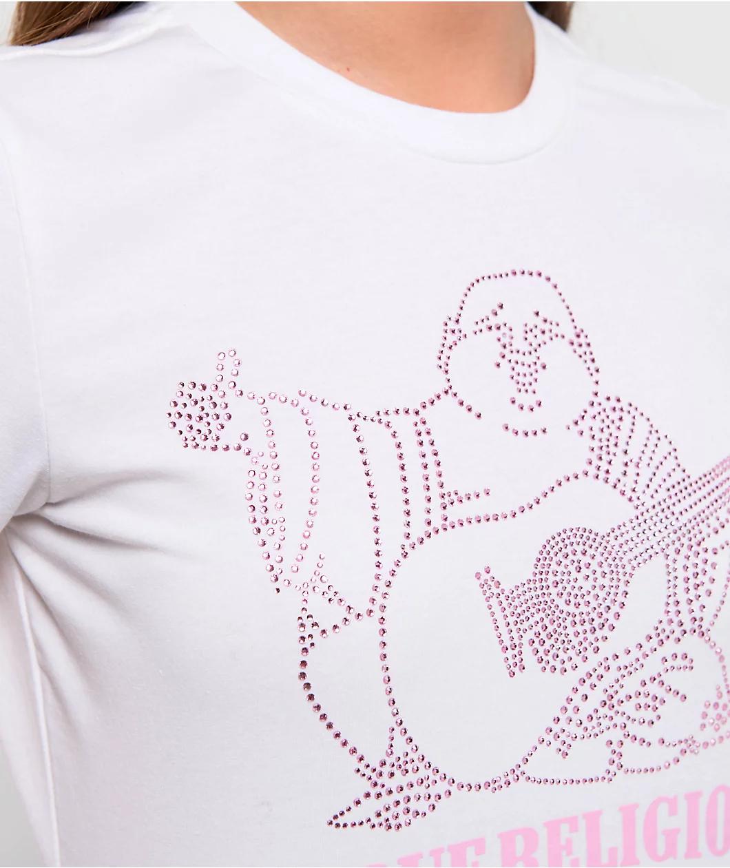 True Religion Crystal Buddha White T-Shirt Product Image