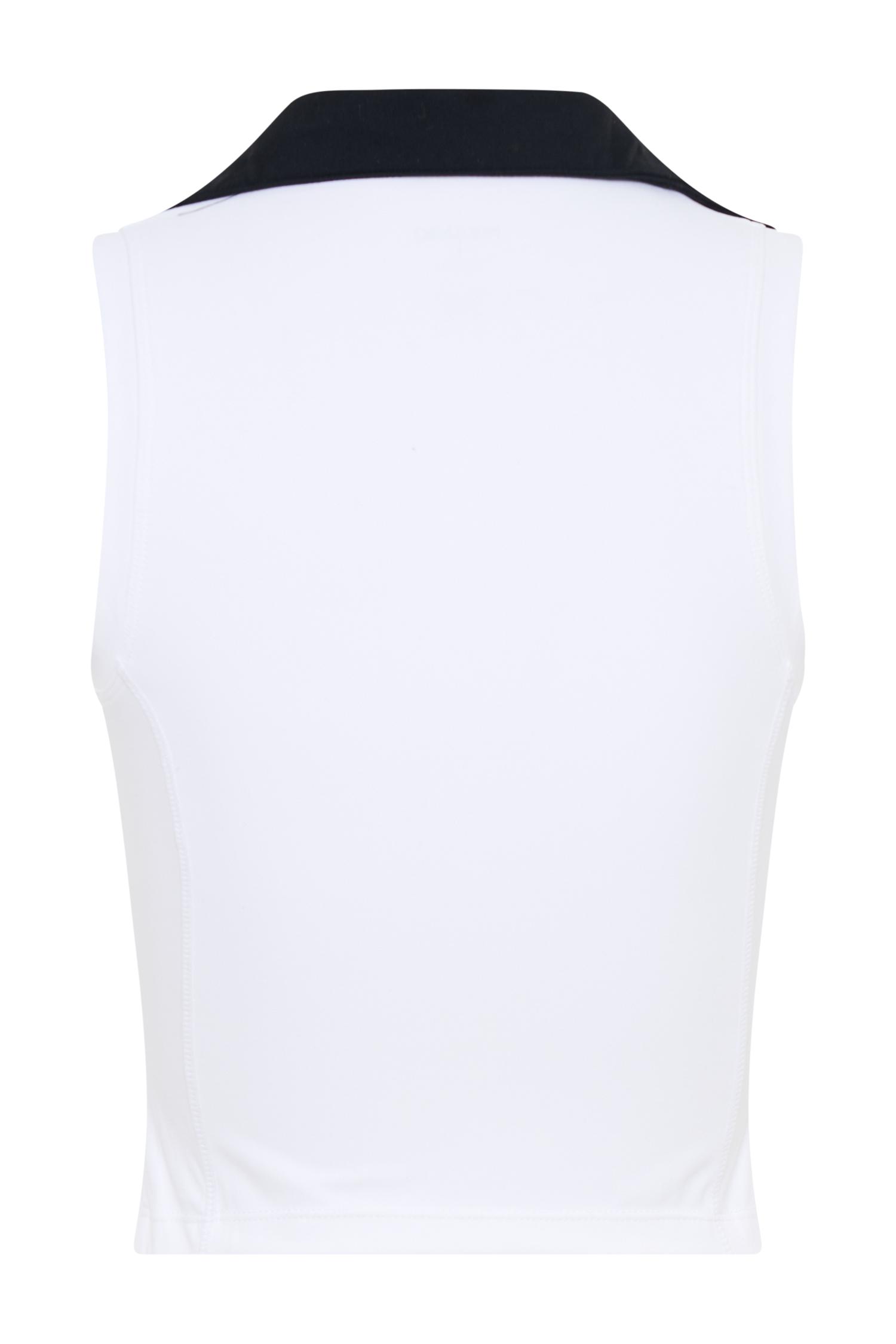 Denver Sleeveless Collared Active Top - Black/White Product Image