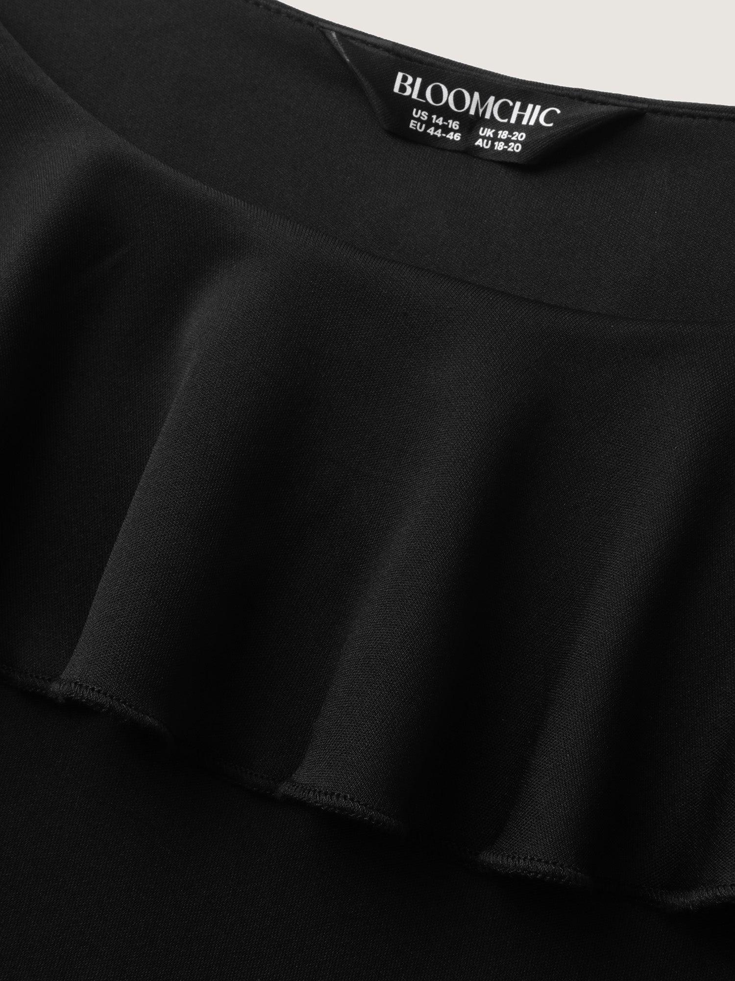 Pleated Ruffled Off-Shoulder Midi Dress Female Product Image