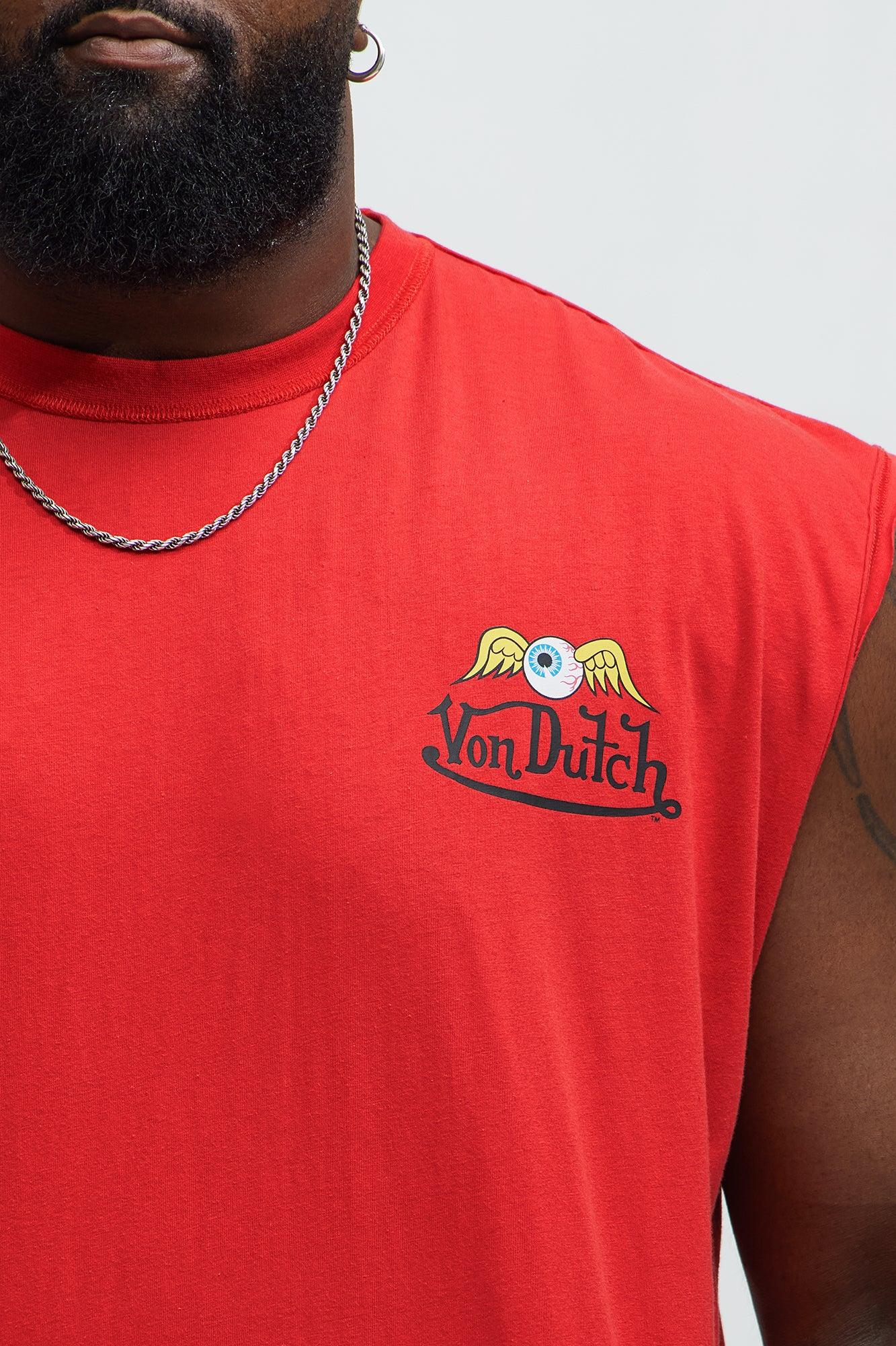 Von Dutch Winged Eyed Logo Muscle Tee - Red Product Image