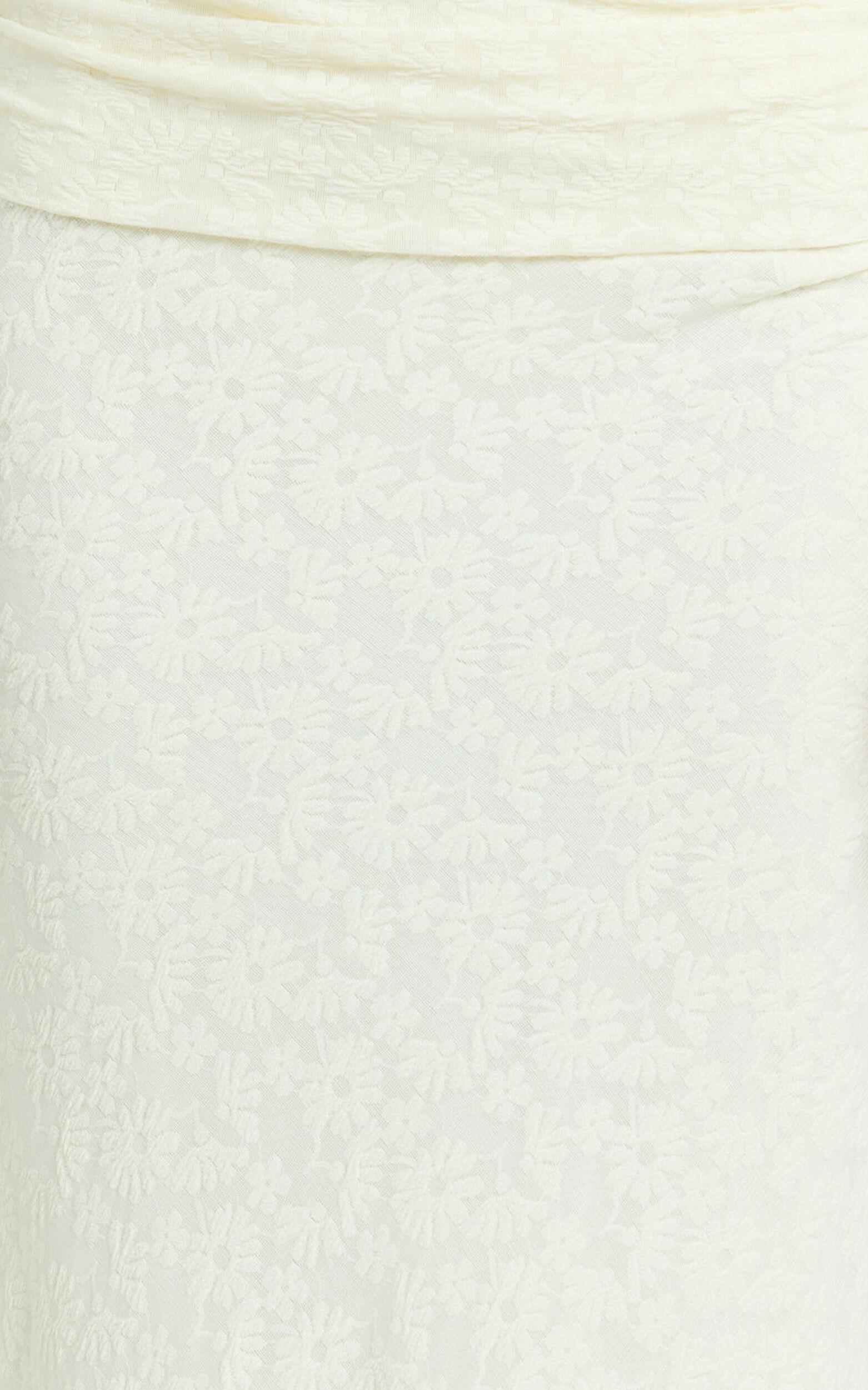 Gelyn Two Piece Set - Lace Ruffle Detail Long Sleeve Top and Maxi Skirt Set in Cream Product Image