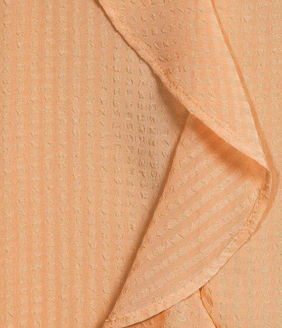 Investments Petite Size Riley Woven Cascading Ruffle V-Neck 3/4 Sleeve Top Product Image