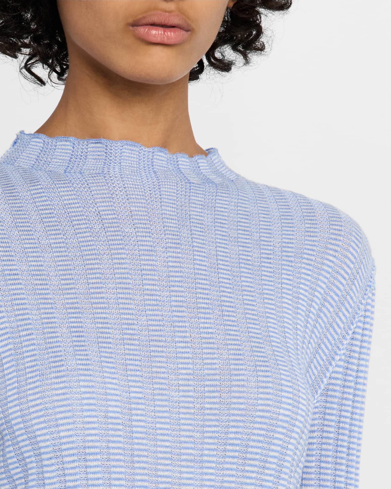 Fine Stripe Mock-Neck Mini Dress Product Image