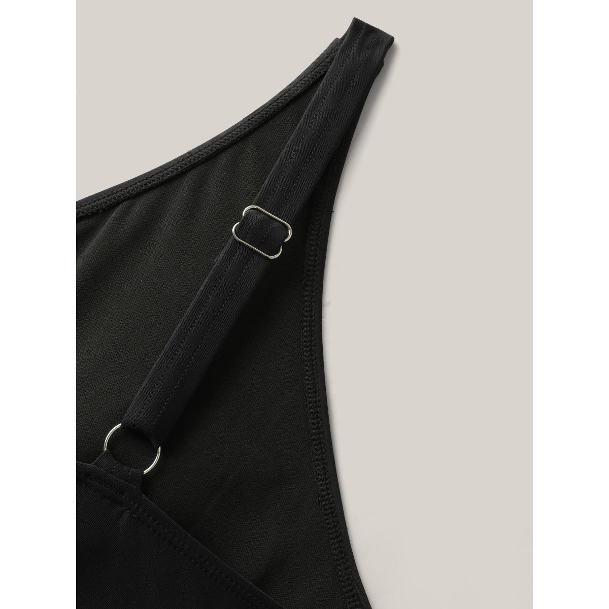 Plus Size Leopard Print Knotted Surplice Swim Dress Women's Swimwear Black Beach Bodycon Overlap Collar High stretch Curve Swim Dresses BloomChic 14-16/1X Product Image