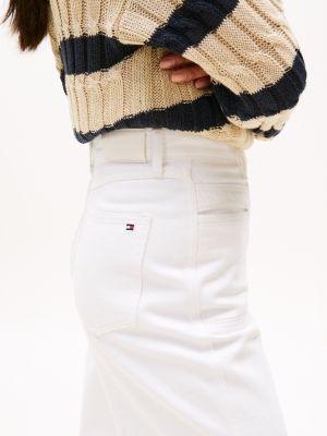 White High-Rise Relaxed Straight Jeans Product Image