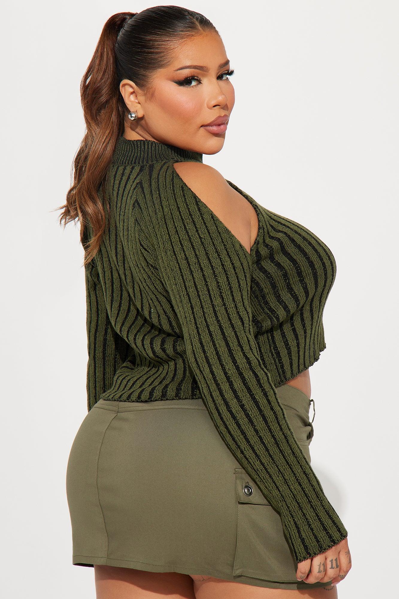 Josephine Washed Sweater - Olive Product Image