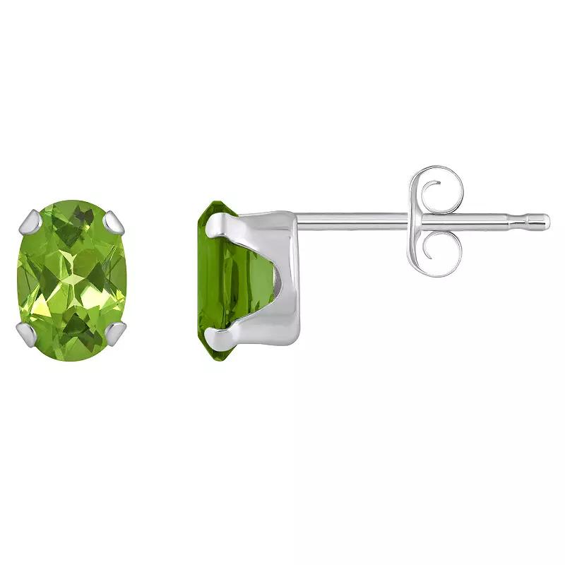 Celebration Gems 10k Gold Oval Citrine Stud Earrings, Women's, White Product Image