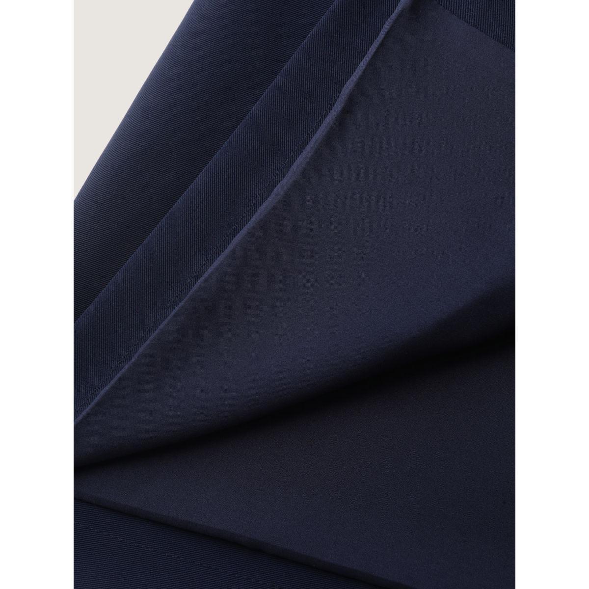 Plus Size Bowknot Back Split Hem Contrast Blazer DarkBlue Women Casual Tie knot Sleeve Extra Long Sleeve Suit Collar 26/4X Open pocket with flap Leisure Blazers BloomChic Product Image