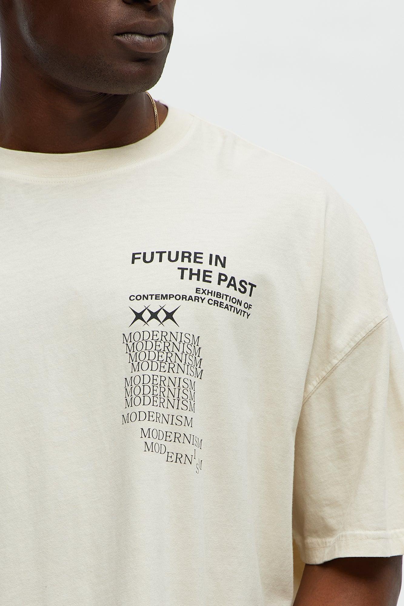 Modernism Art Center Oversized Short Sleeve Tee - Cream Male Product Image