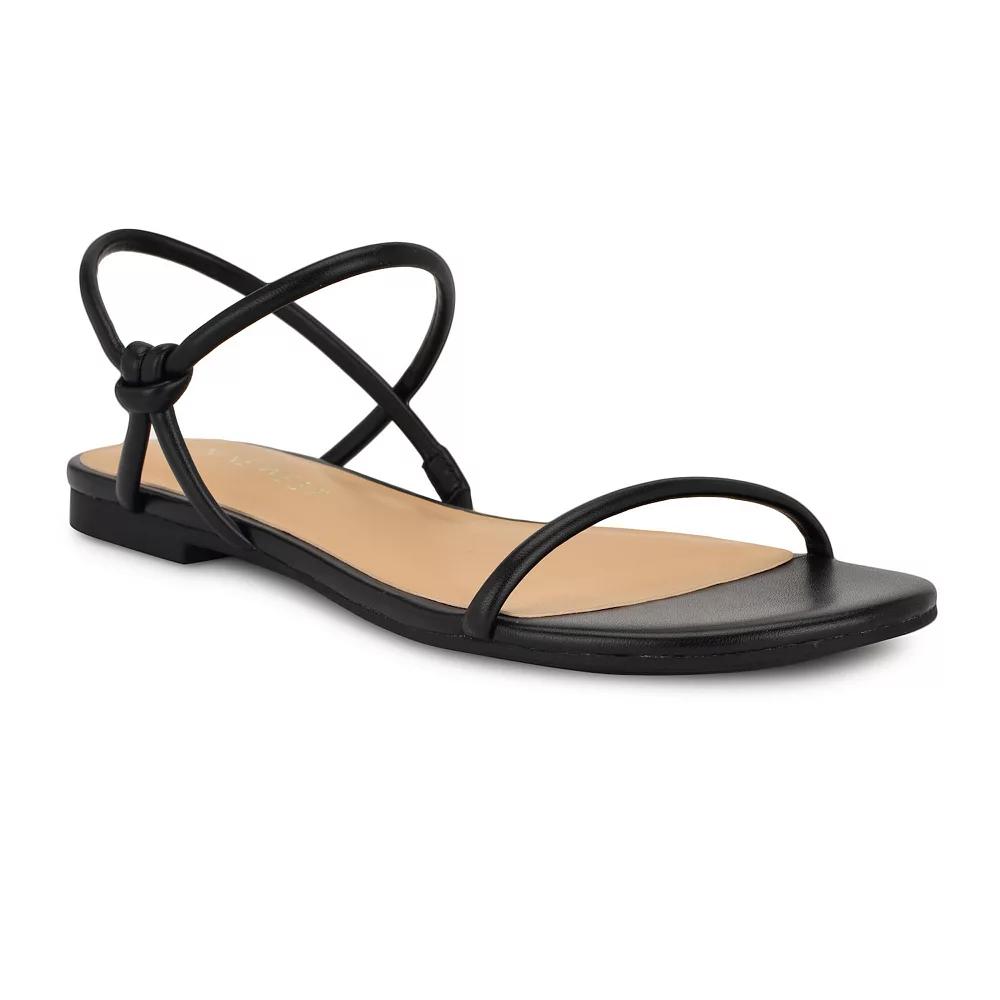 Nine West Women's Menson Flat Round Toe Casual Sandals, Size: 10, Black Product Image