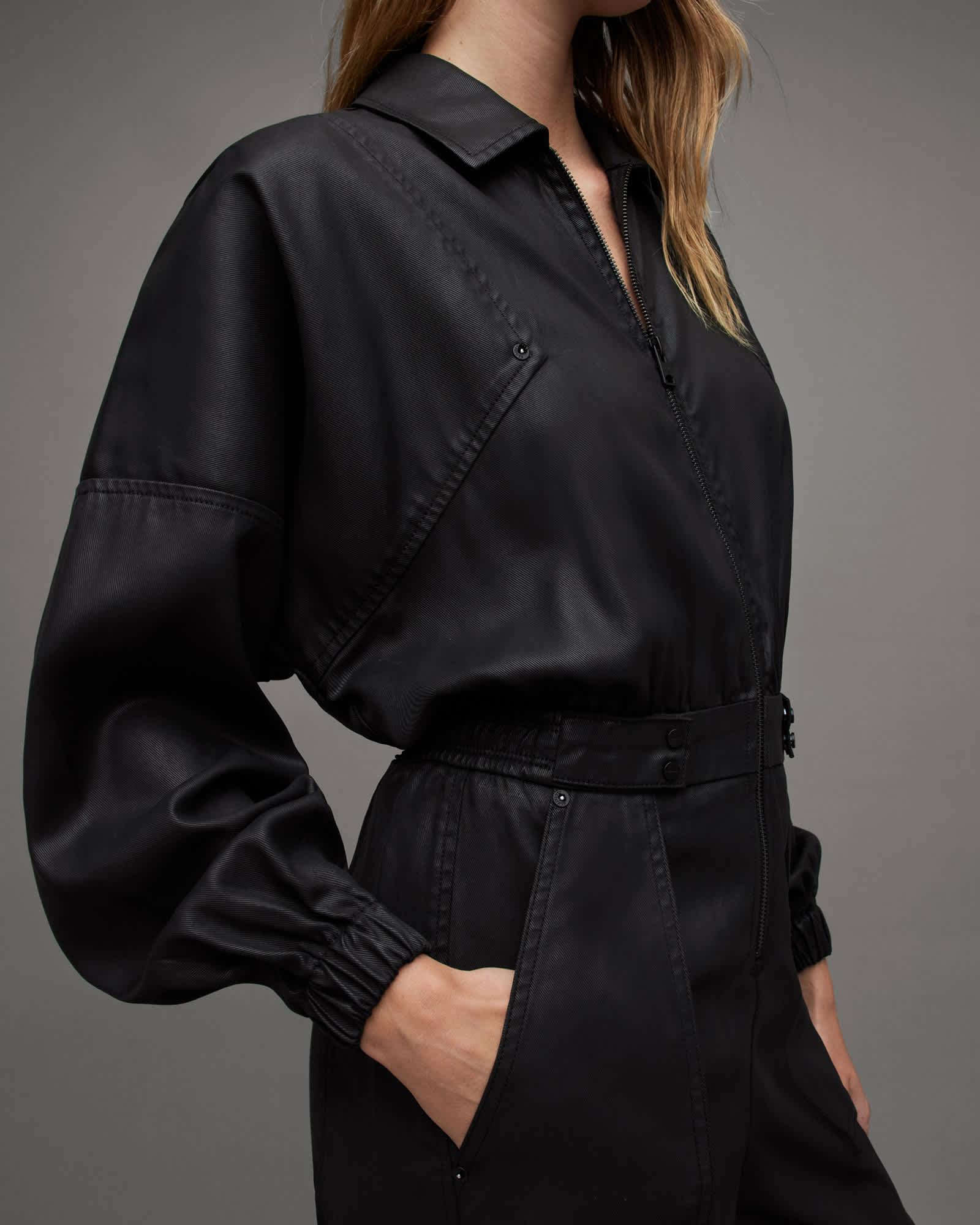 Freda Relaxed Fit Coated Jumpsuit Product Image