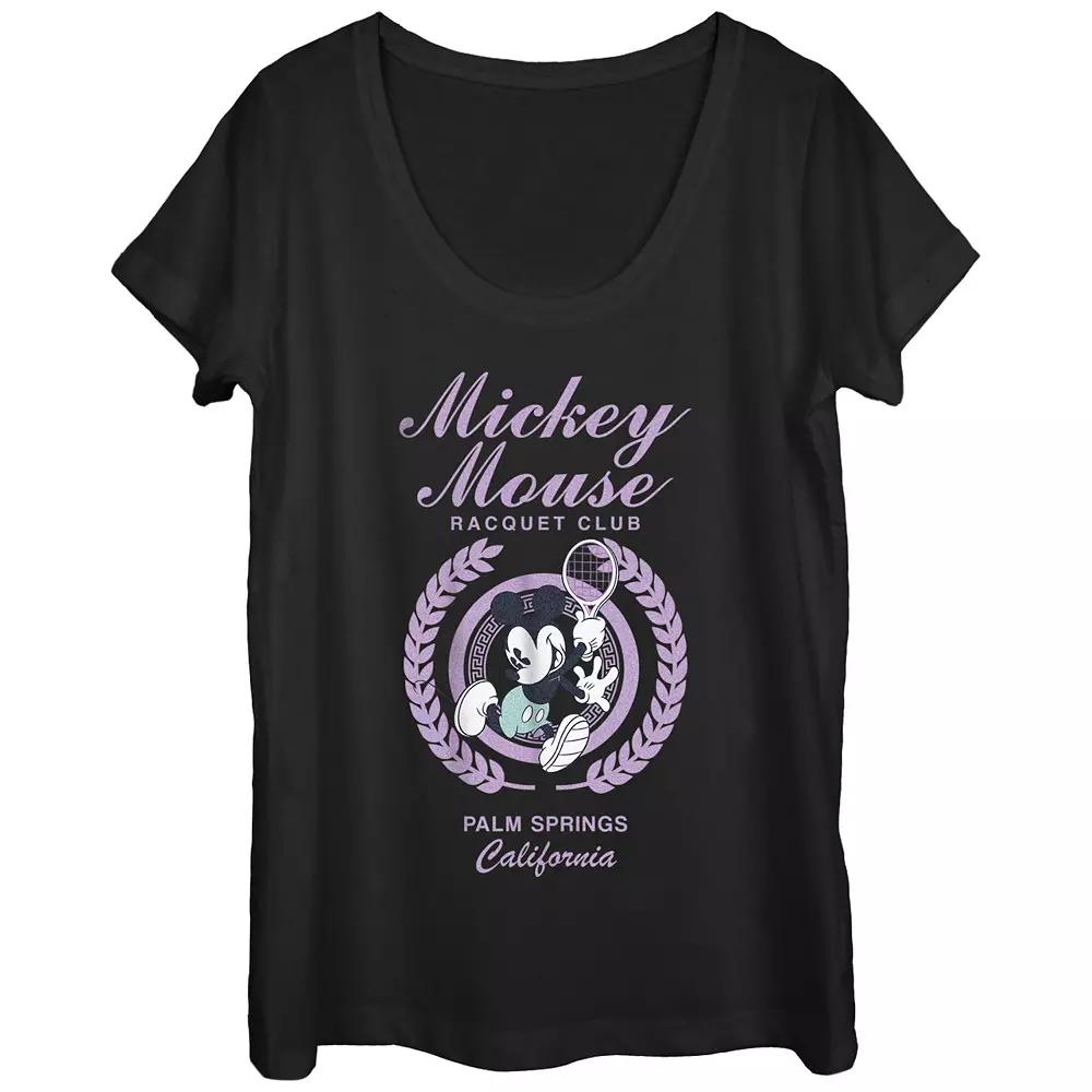 Disney's Mickey Mouse Raquet Club Scoop Neck Juniors' Graphic Tee, Women's,  Product Image