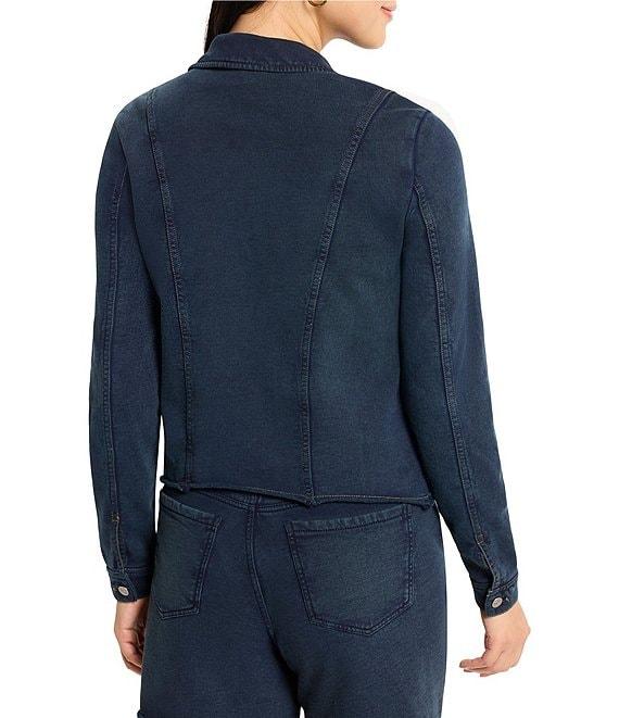 NIC + ZOE Denim Look Point Collar Long Sleeve Jacket Product Image