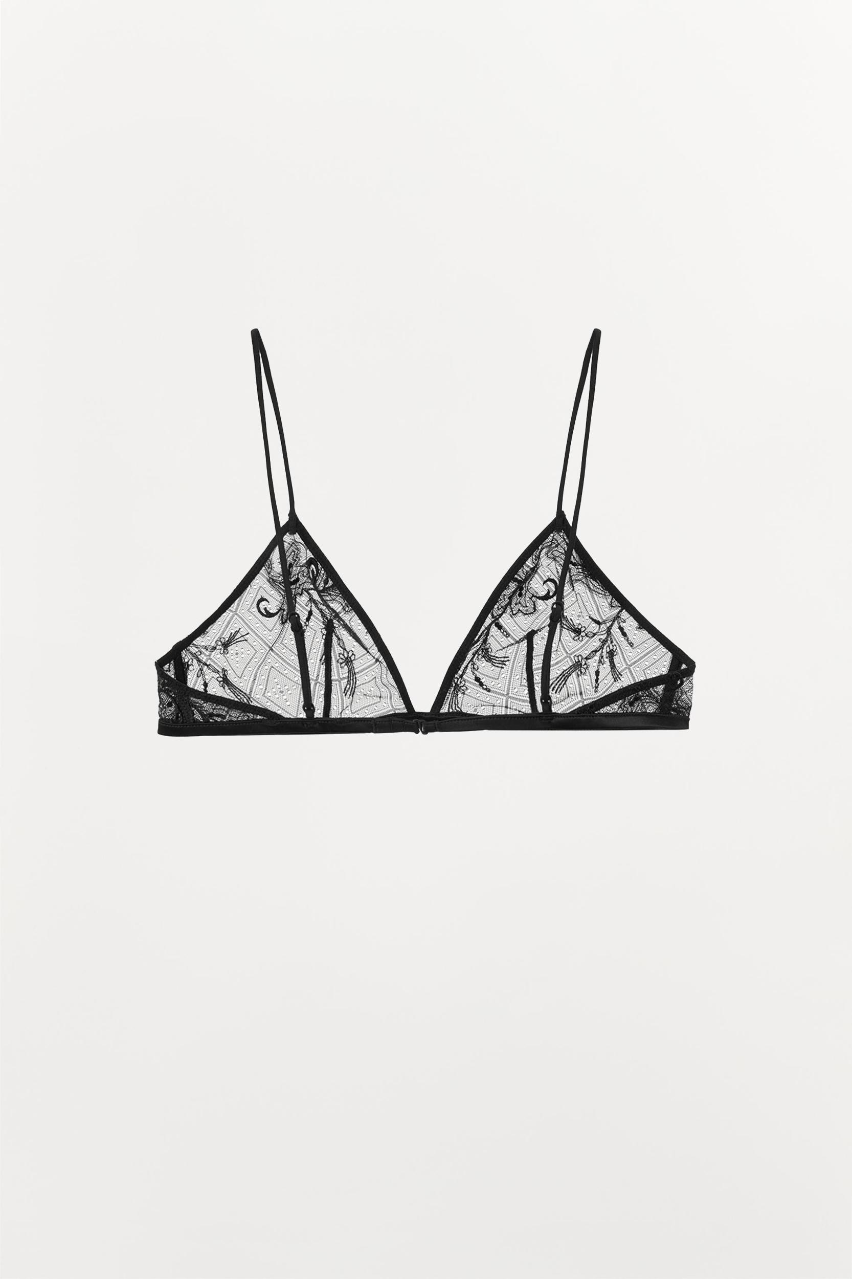 EMBROIDERED LACE TRIANGLE BRALETTE Product Image
