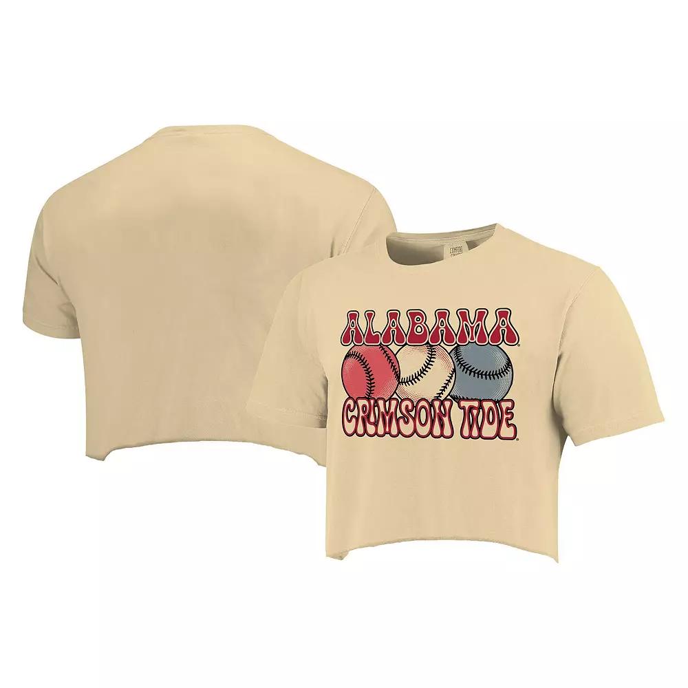 Women's Natural Alabama Crimson Tide Comfort Colors Baseball Cropped T-Shirt,  Product Image
