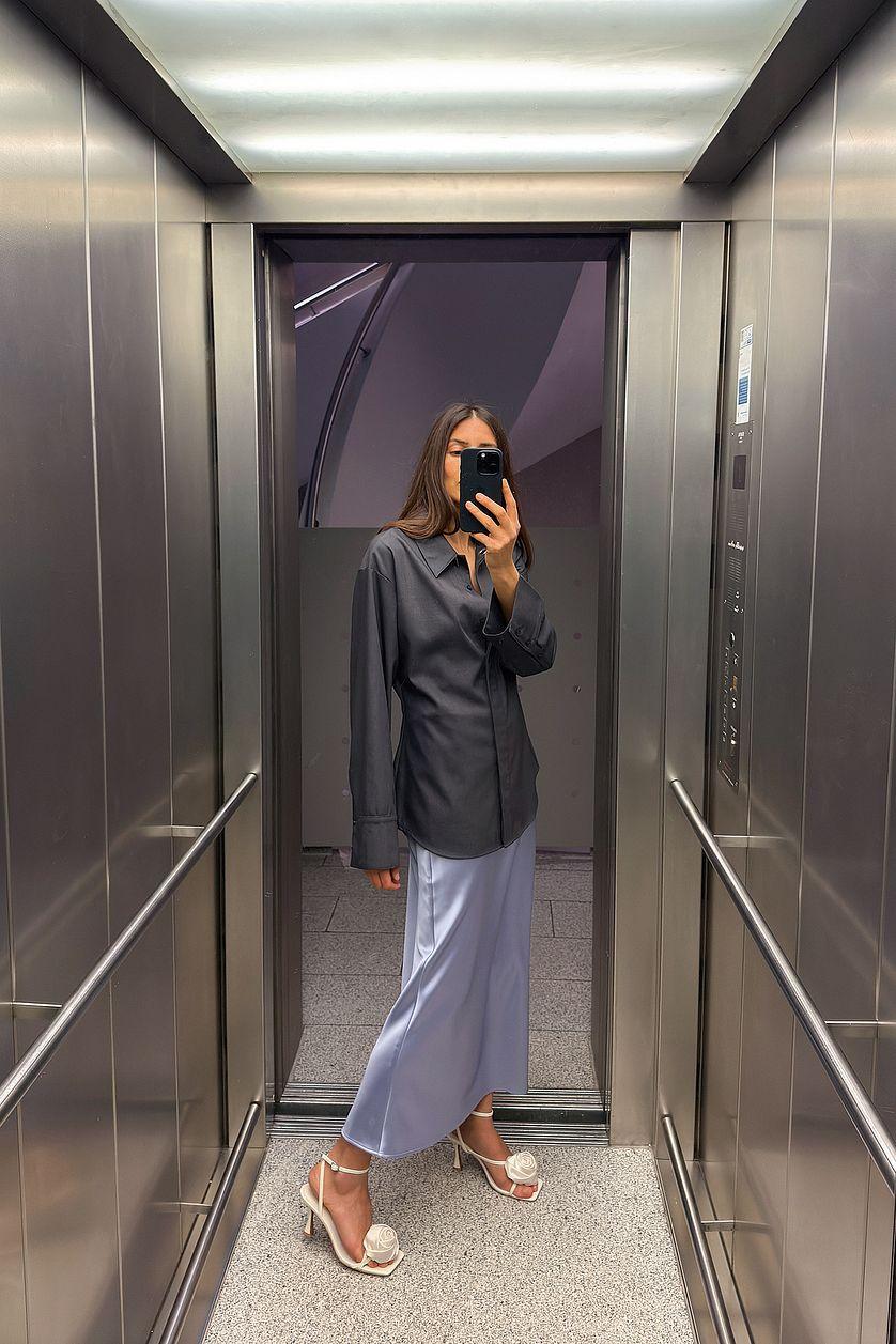 Satin Midi Skirt Product Image