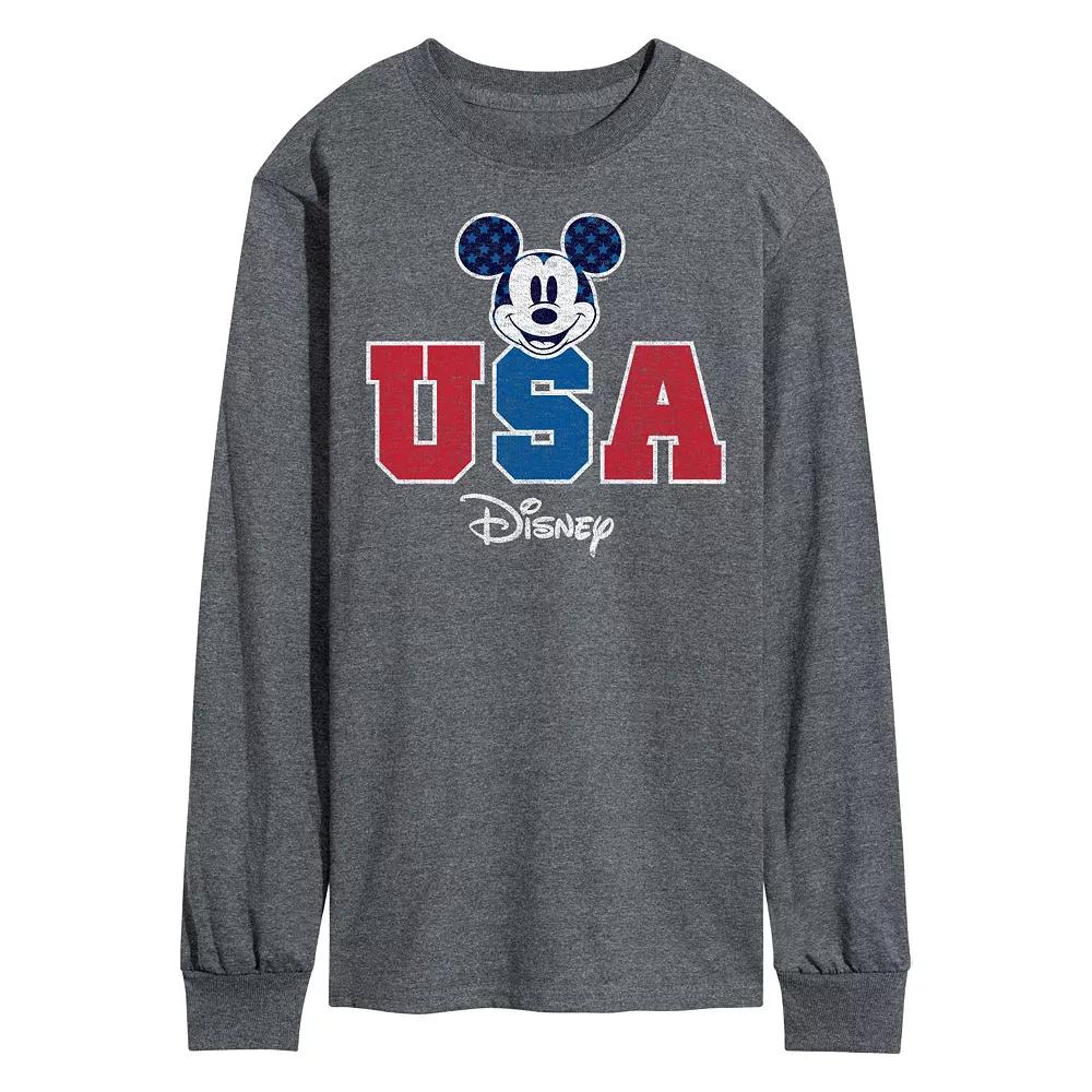 Disney's Mickey Mouse Men's USA Long Sleeve Graphic Tee,  Product Image