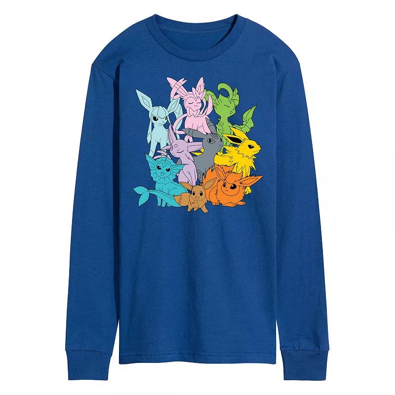 Men's Pokemon Eevolutions Long Sleeve Graphic Tee,  Product Image